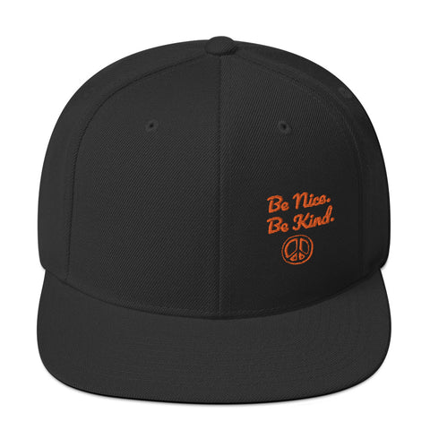 Snapback Hat - Be Nice. Be Kind. Peace!