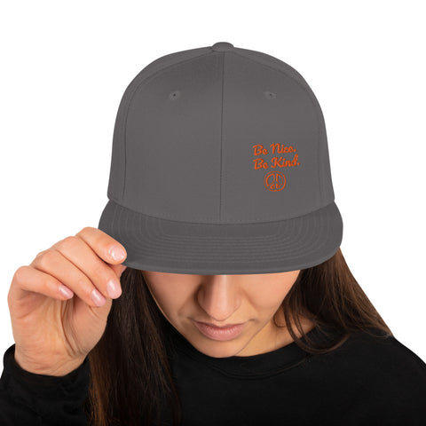 Snapback Hat - Be Nice. Be Kind. Peace!